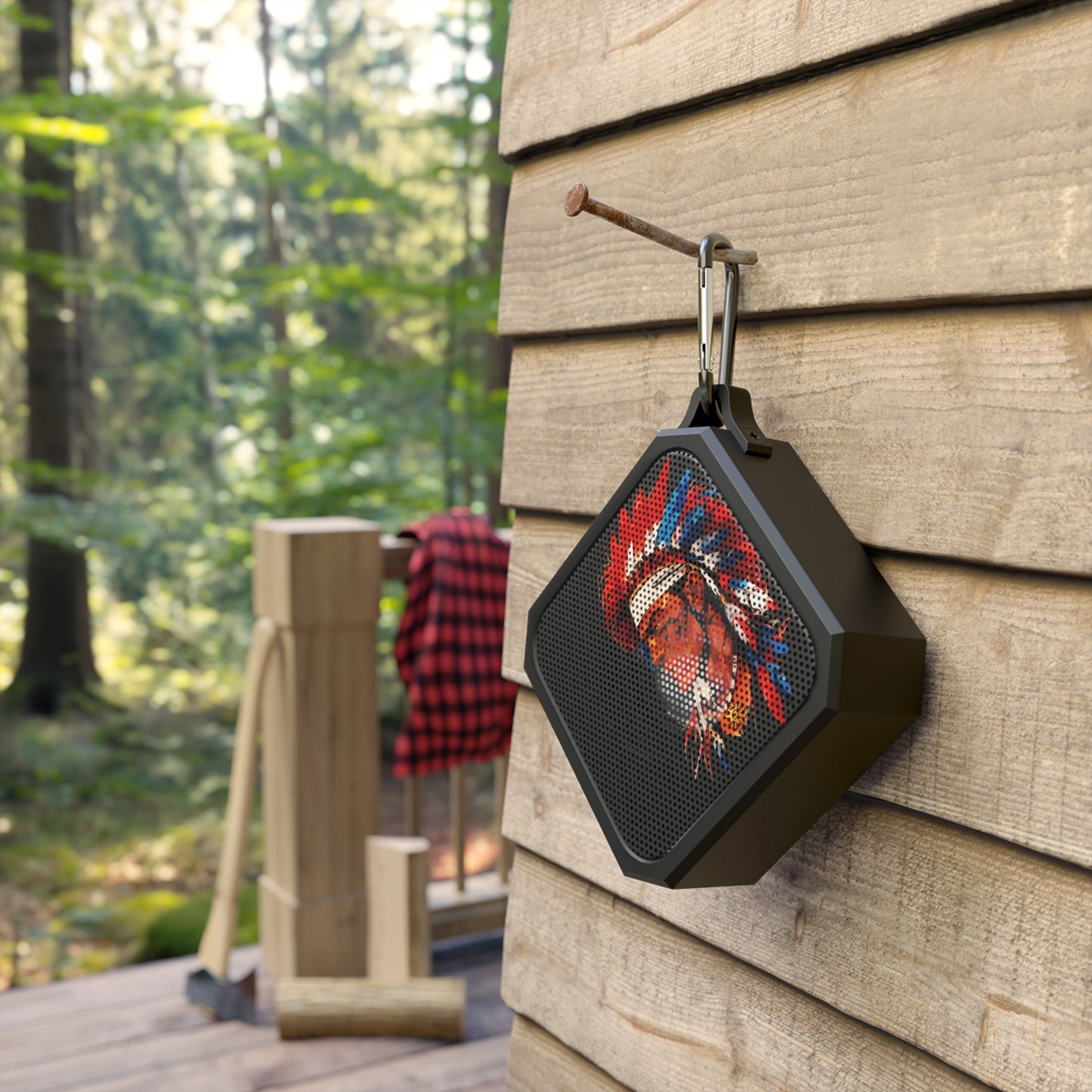 Portable Outdoor Bluetooth Speaker with Puerto Rican Taino Design