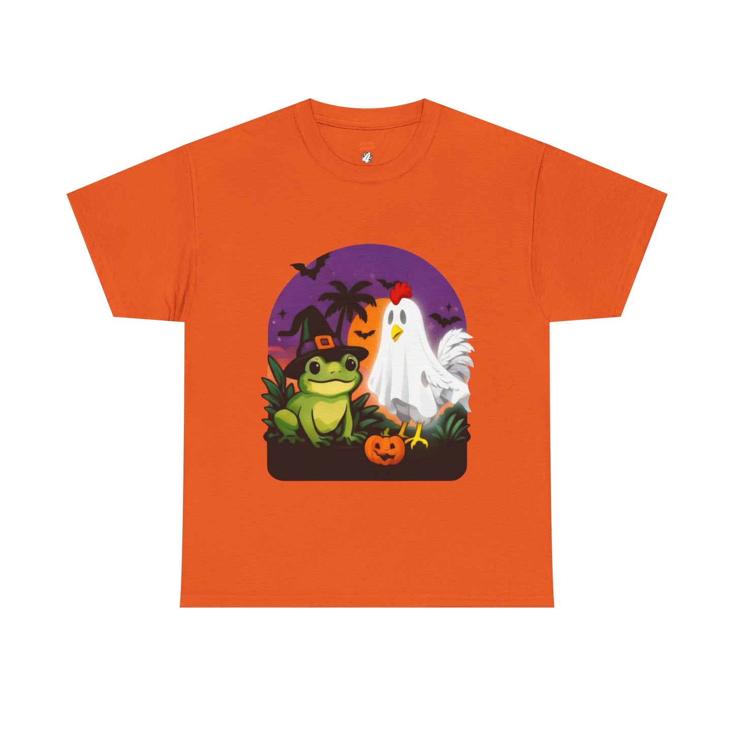 Limited Edition Halloween Frog & Ghost Tee, Spooky Shirt, Unisex Cotton T-Shirt - Rican Ropas