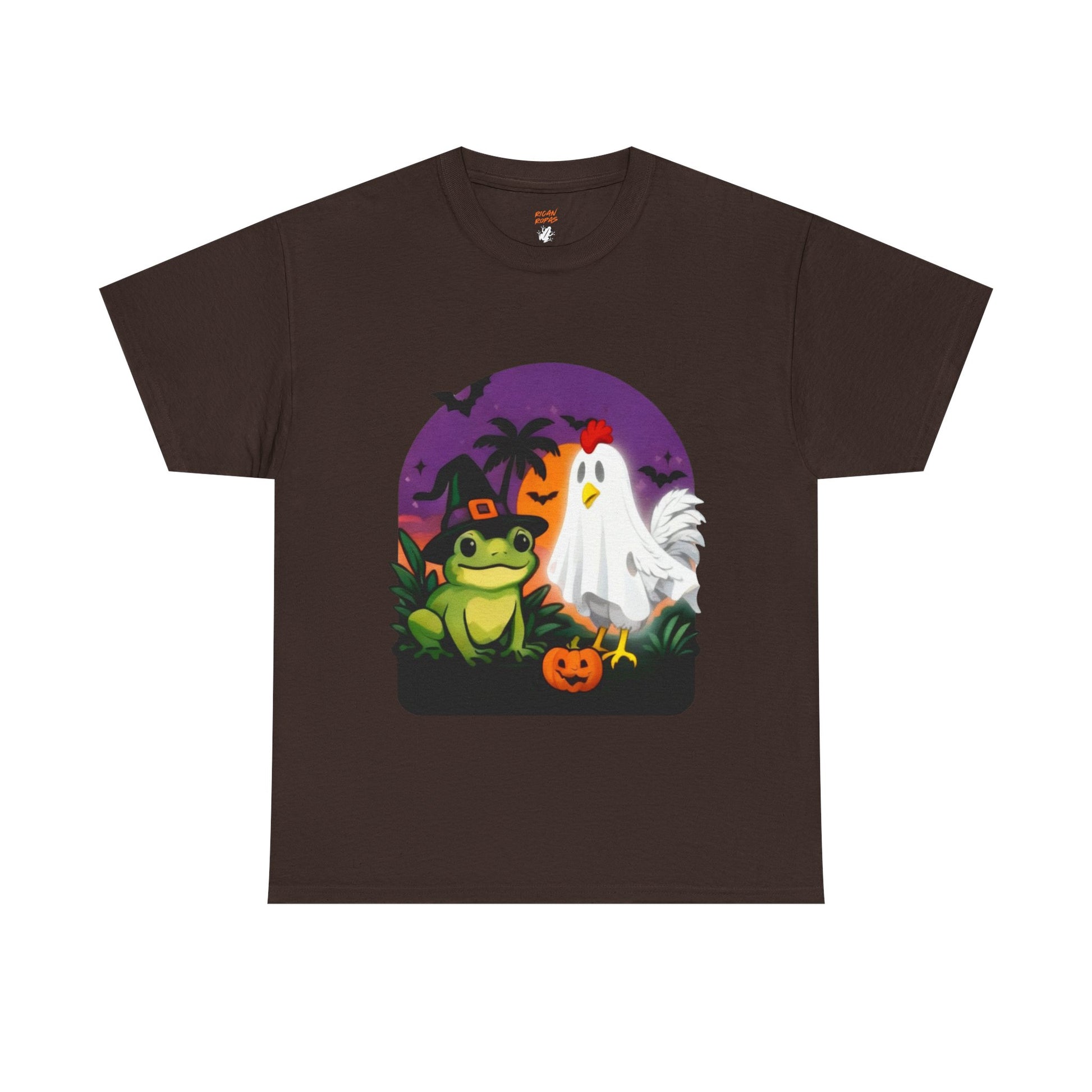 Limited Edition Halloween Frog & Ghost Tee, Spooky Shirt, Unisex Cotton T-Shirt - Rican Ropas