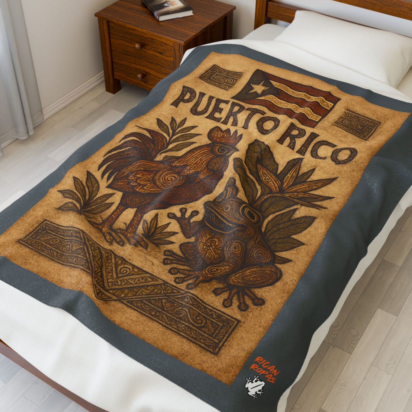 Puerto Rico Velveteen Plush Blanket
