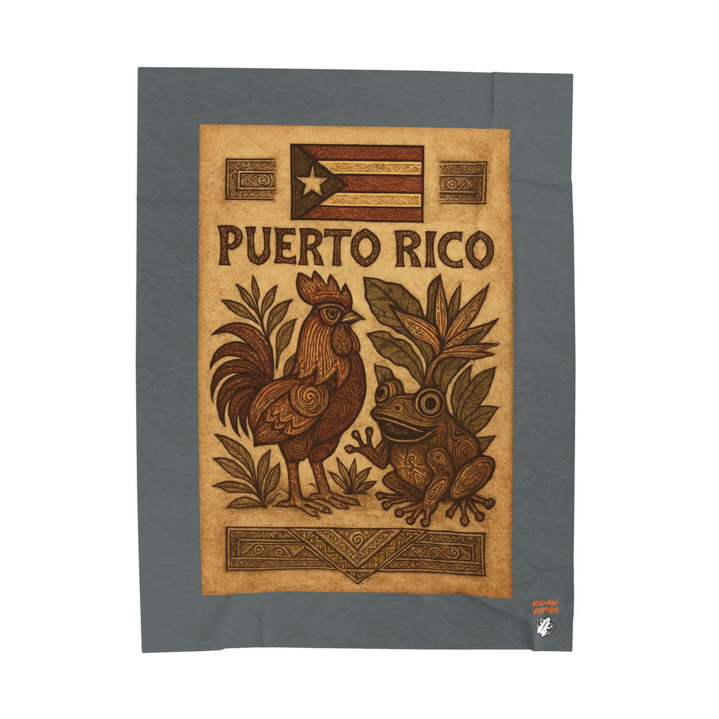 Puerto Rico Velveteen Plush Blanket