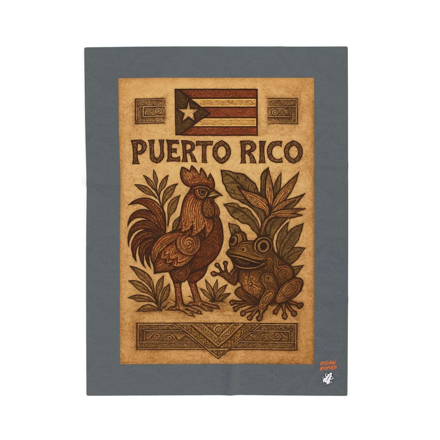 Puerto Rico Velveteen Plush Blanket