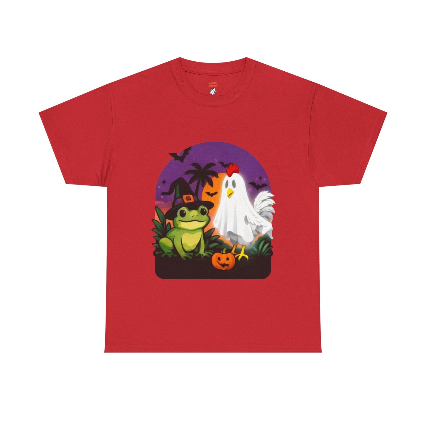 Limited Edition Halloween Frog & Ghost Tee, Spooky Shirt, Unisex Cotton T-Shirt - Rican Ropas
