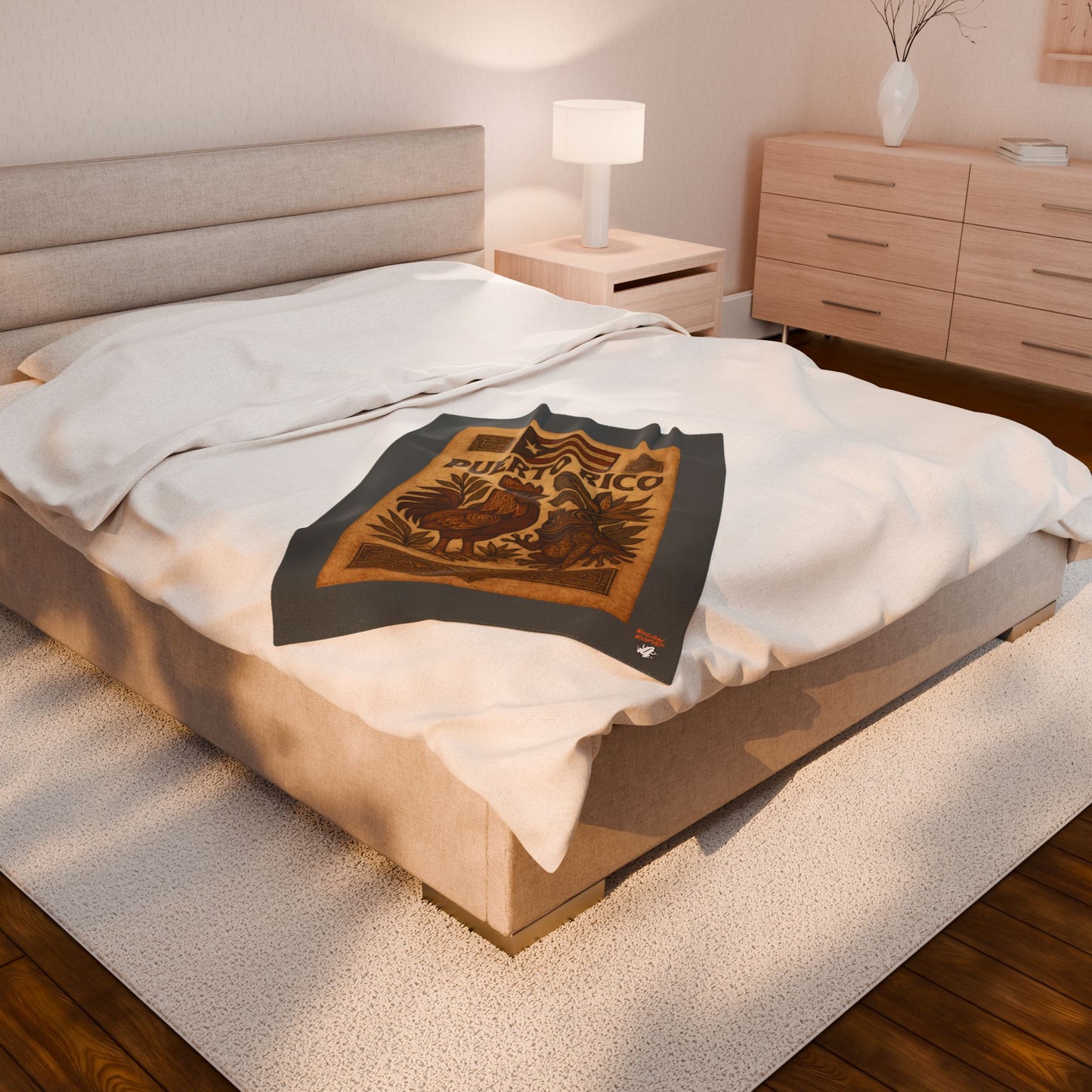 Puerto Rico Velveteen Plush Blanket