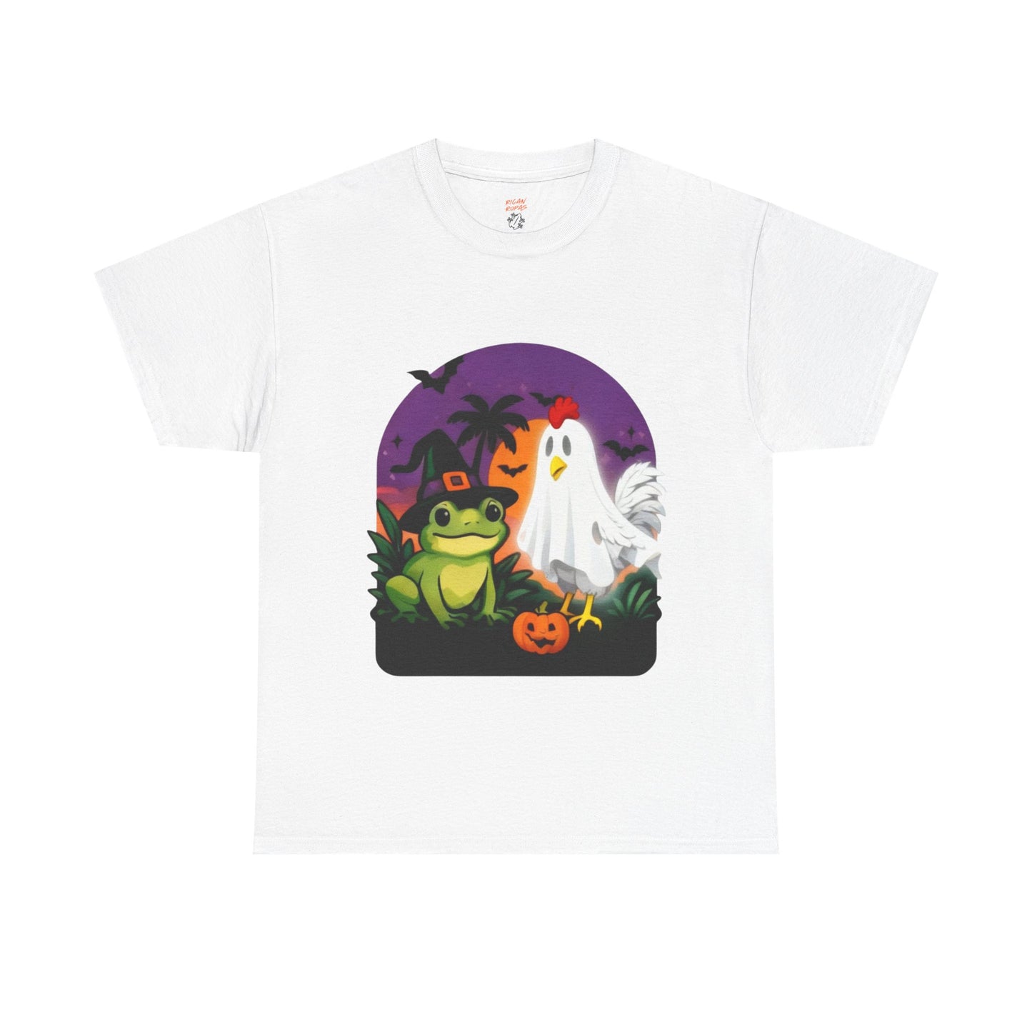 Limited Edition Halloween Frog & Ghost Tee, Spooky Shirt, Unisex Cotton T-Shirt - Rican Ropas