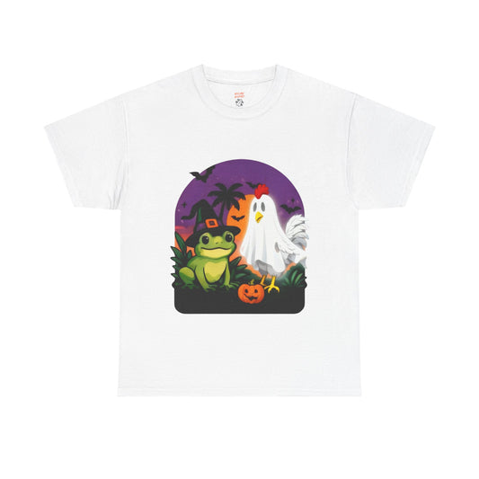 Limited Edition Halloween Frog & Ghost Tee, Spooky Shirt, Unisex Cotton T-Shirt