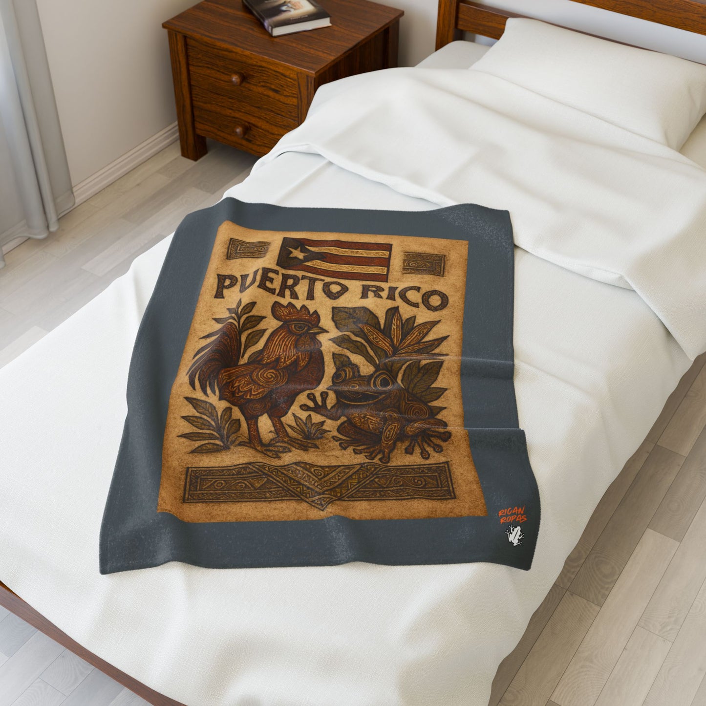 Puerto Rico Velveteen Plush Blanket