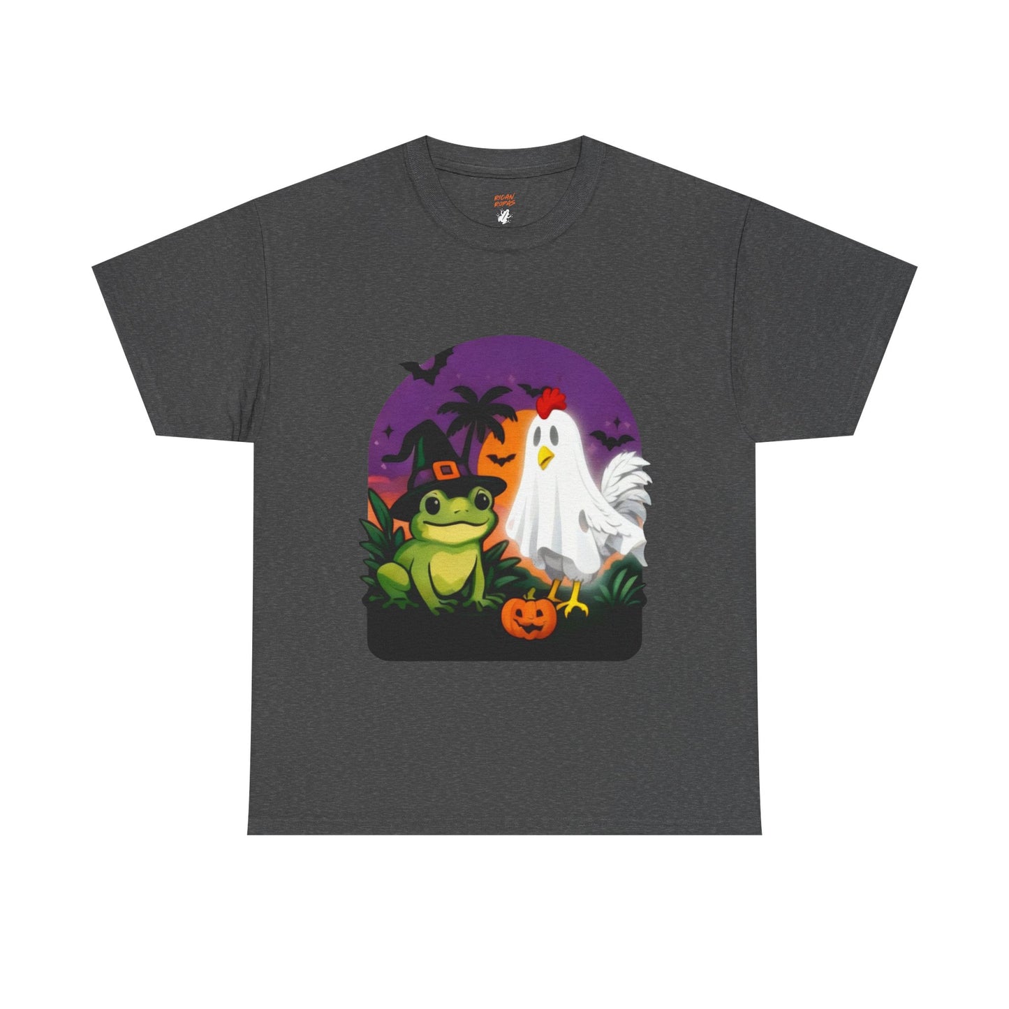 Limited Edition Halloween Frog & Ghost Tee, Spooky Shirt, Unisex Cotton T-Shirt - Rican Ropas
