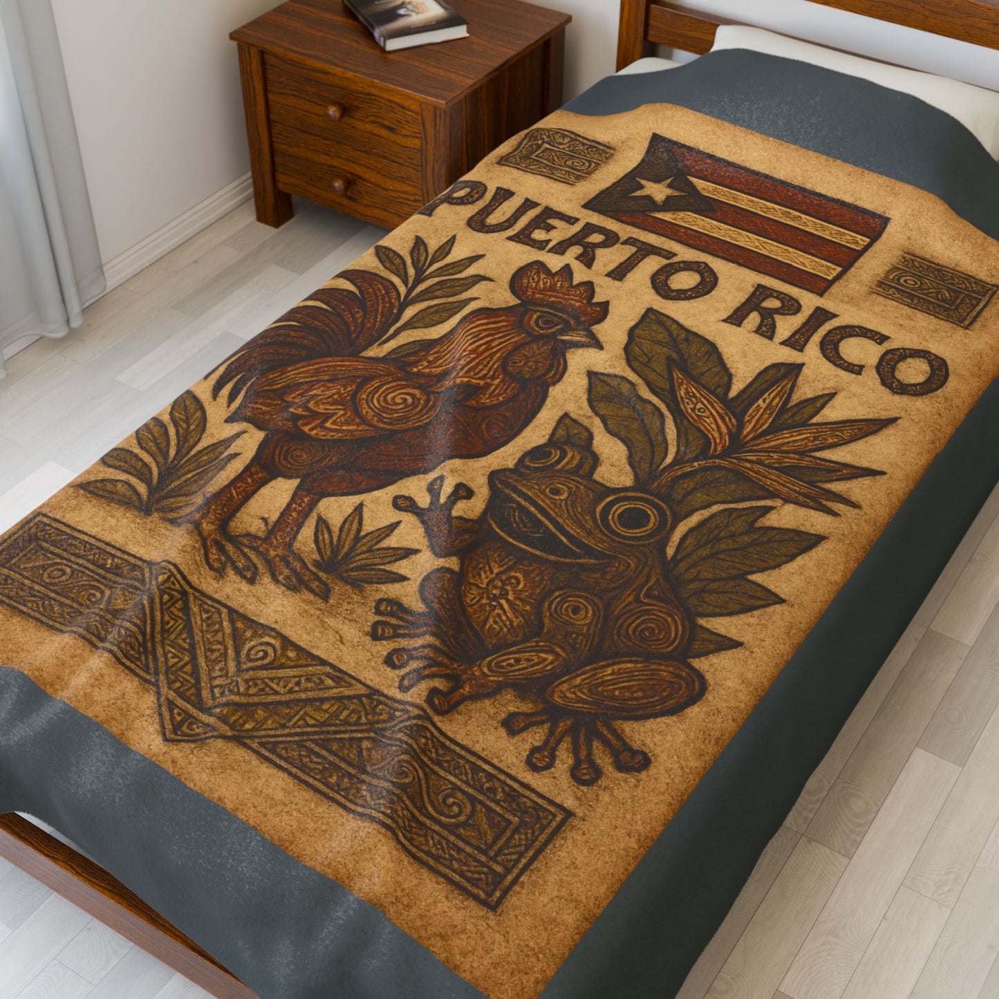 Puerto Rico Velveteen Plush Blanket