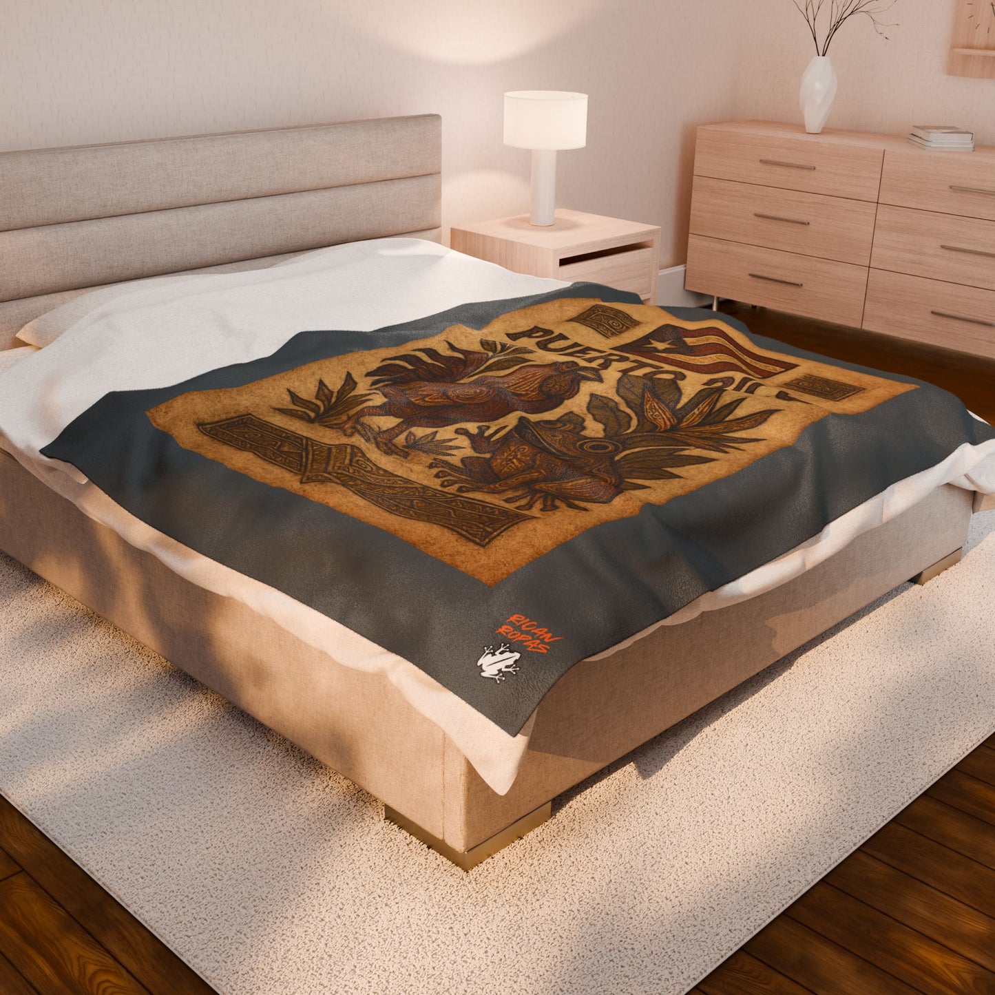 Puerto Rico Velveteen Plush Blanket