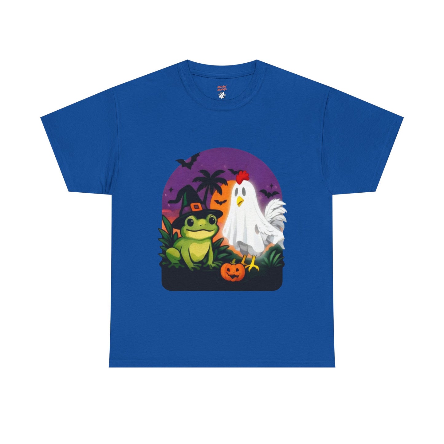 Limited Edition Halloween Frog & Ghost Tee, Spooky Shirt, Unisex Cotton T-Shirt - Rican Ropas